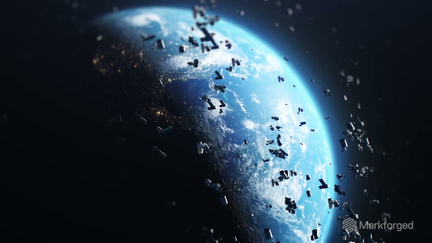 地球低軌道上運行中的衛星群示意畫面